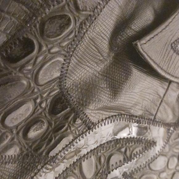 VINTAGE Bags By Pinky ® Black Leather Clutch w/ Hideable Shoulder Strap - Picture 7 of 13